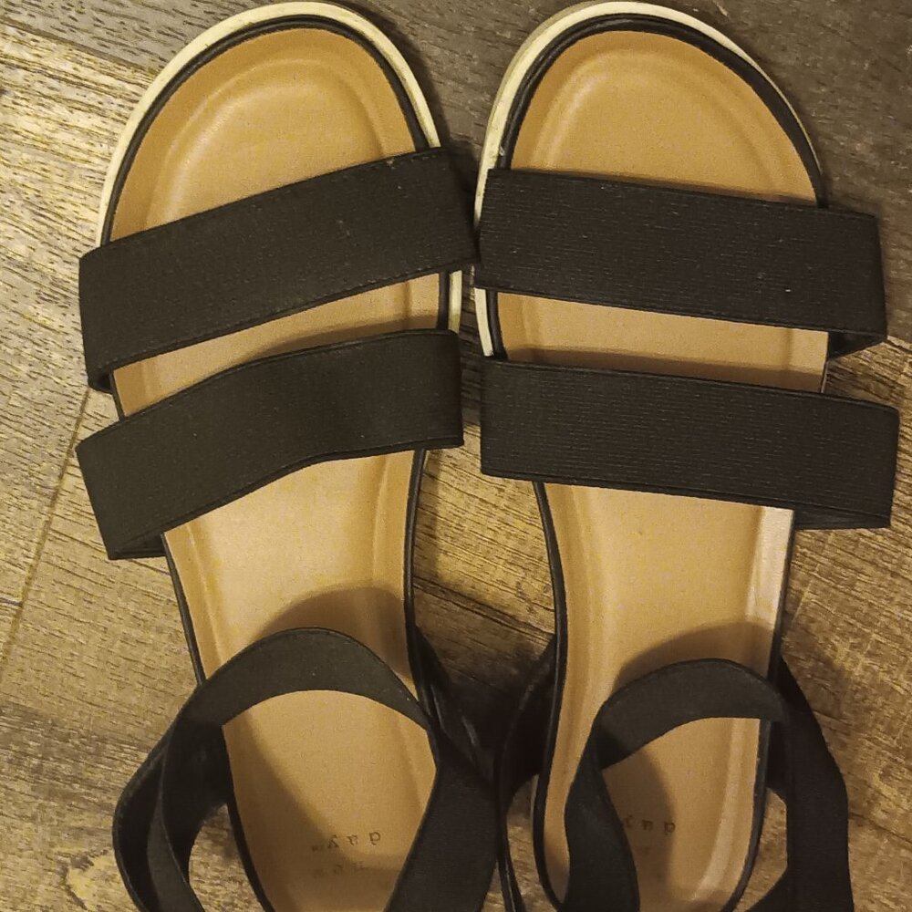 Black and Tan A New Day Ankle Strap Sandals